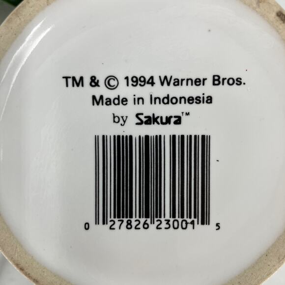 Vintage Sakura Warner Bros 1994 Looney Tunes Taz Tasmanian Devil Coffee Mug Cup - Picture 6 of 6